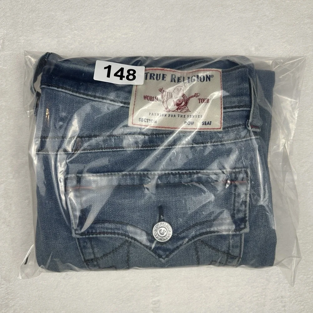 True Religion GEND Relaxed Slim Jeans Mens‎ Size 33 Light Wash Denim